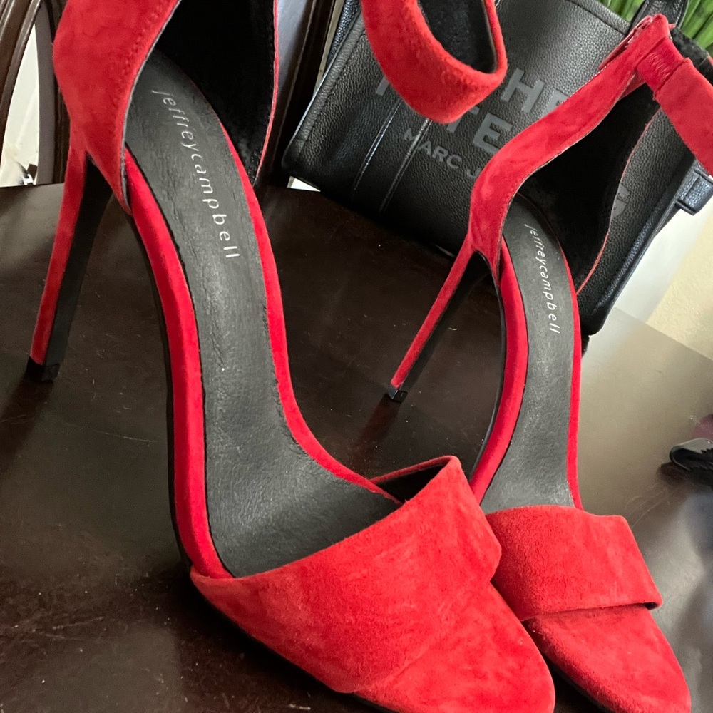 Jeffrey Campbell Vibrant Red Suede Heels